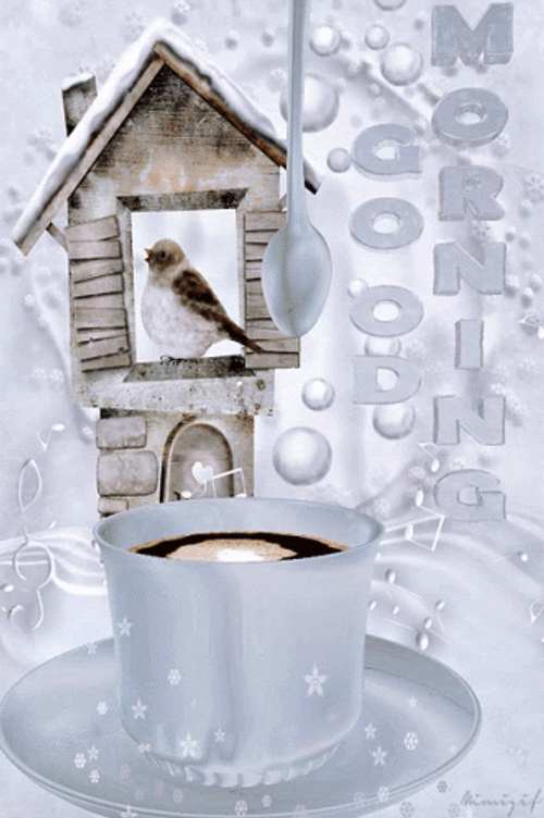 Good Morning Winter Cuckoo Clock GIF
