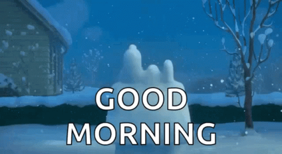 Good Morning Winter Snoopy Waking Up GIF