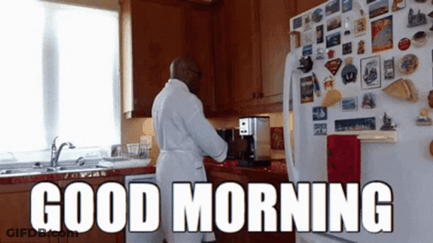 Good Morning Work By Man In Bath Robe GIF