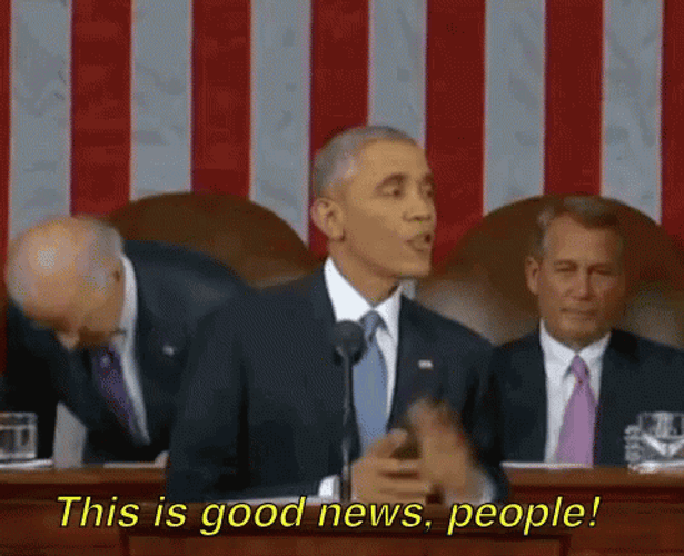 Good News Everyone Obama Wink Laugh GIF