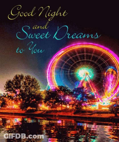 Good Night And Sweet Dreams Card With Ferris Wheel GIF