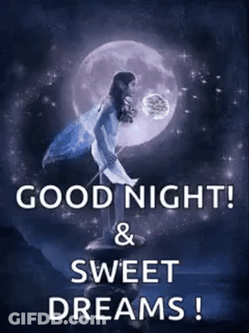 Good Night And Sweet Dreams Fairy And Moon GIF