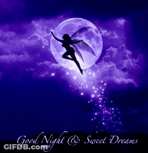Good Night And Sweet Dreams Purple Sky Fairy GIF