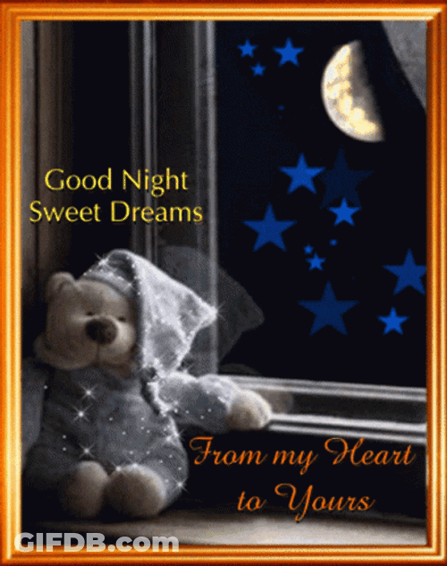 Good Night And Sweet Dreams Resting Teddy Bear GIF