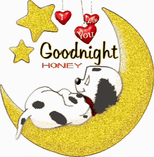 Good Night Animated Adorable Dog GIF