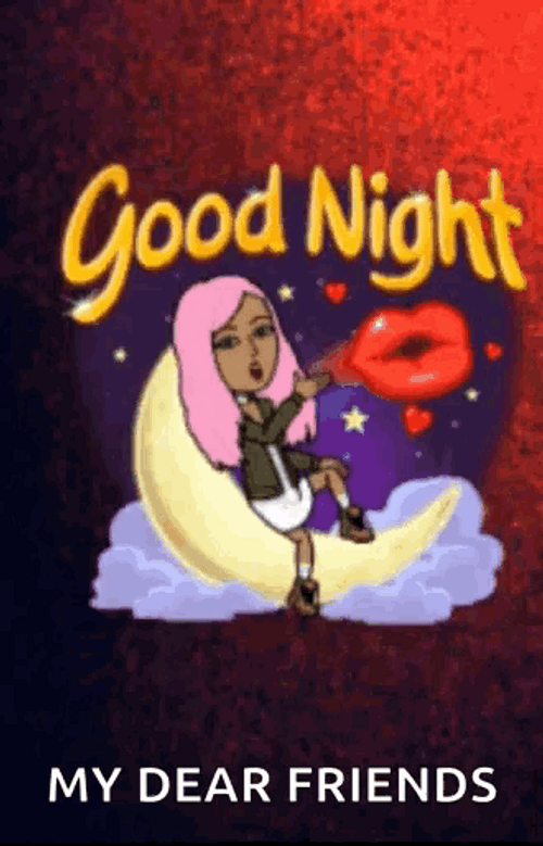 Good Night Animated Dear Friends GIF