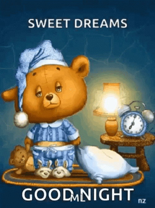 Good Night Animated Sleepy Bear GIF