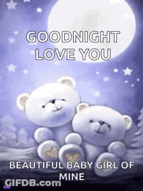 Good Night Beautiful Bears Under The Moonlight GIF