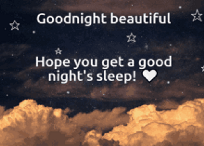 Good Night Beautiful Falling Star And Clouds GIF