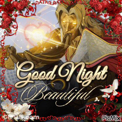 Good Night Beautiful Greeting Card Knight GIF