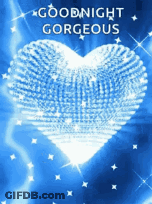 Good Night Beautiful Shining Heart With Sparkles GIF