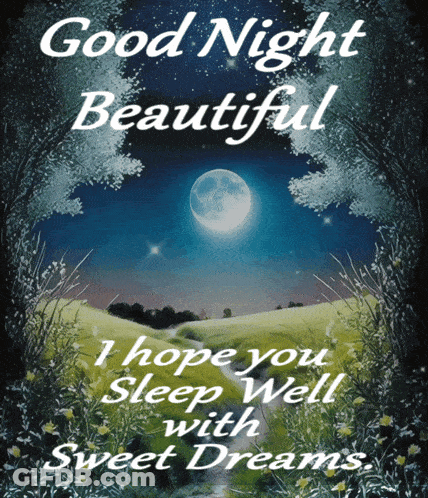 Good Night Beautiful Sleep Well Poster GIF
