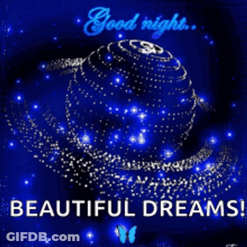 Good Night Beautiful Sphere And Blue Lights GIF