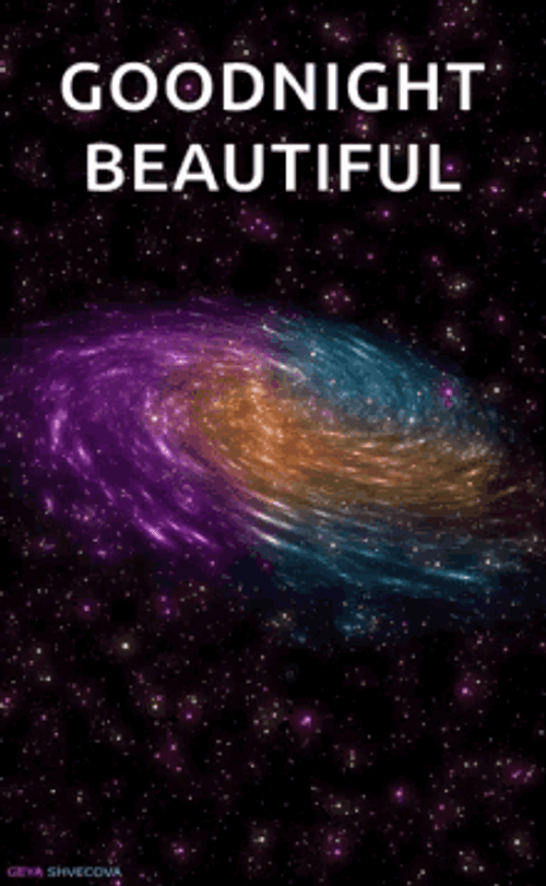 Good Night Beautiful Spiral Galaxy And Stars GIF