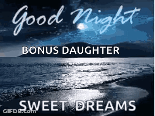 Good Night Bonus Daughter Sweet Dreams Greeting Card GIF