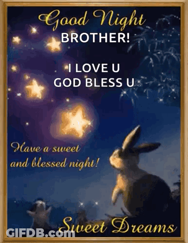 Good Night Brother Love You God Bless Sweet Dreams GIF