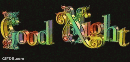 Good Night Colorful Letters On Black GIF