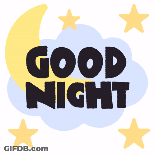 Good Night Crescent Moon Sticker GIF