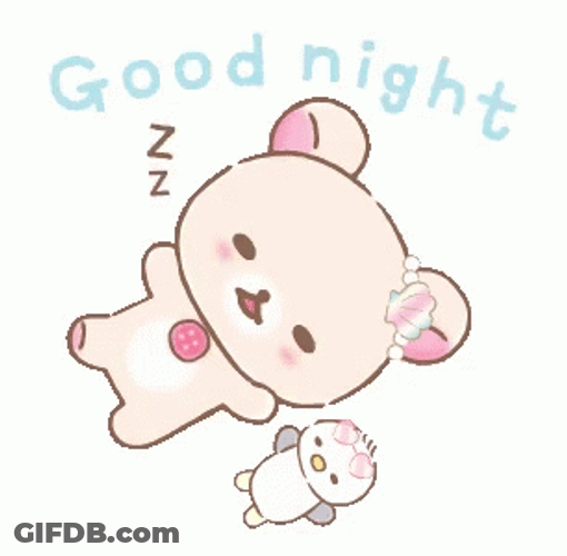 Good Night Cute Bears Sleeping Lying Down GIF