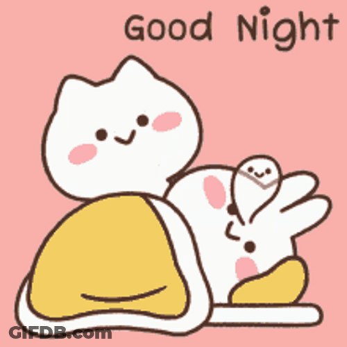 Good Night Cute Bunny Couple Pinch Cheek GIF