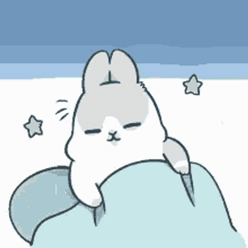 Good Night Cute Bunny Cover Blanket Greeting GIF
