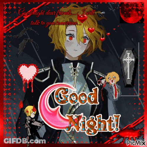 Good Night Dear Friends Talk Tomorrow Picmix GIF