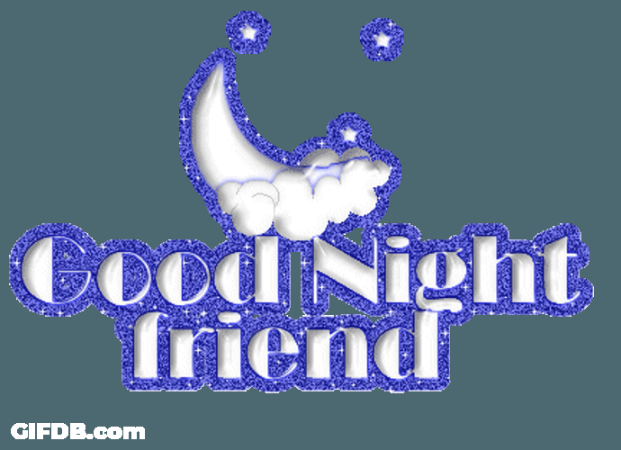 Good Night Friends Shimmering Letters Digital  Art GIF