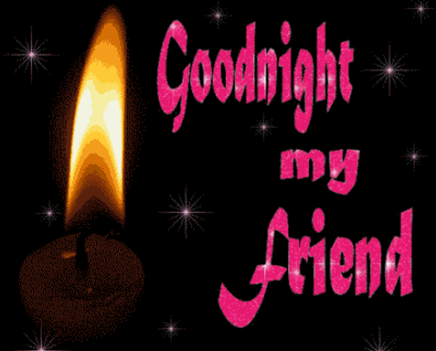 Good Night Friends Shimmering Night Stars GIF