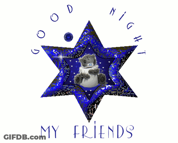Good Night Friends Sparkling Star Visual Art GIF