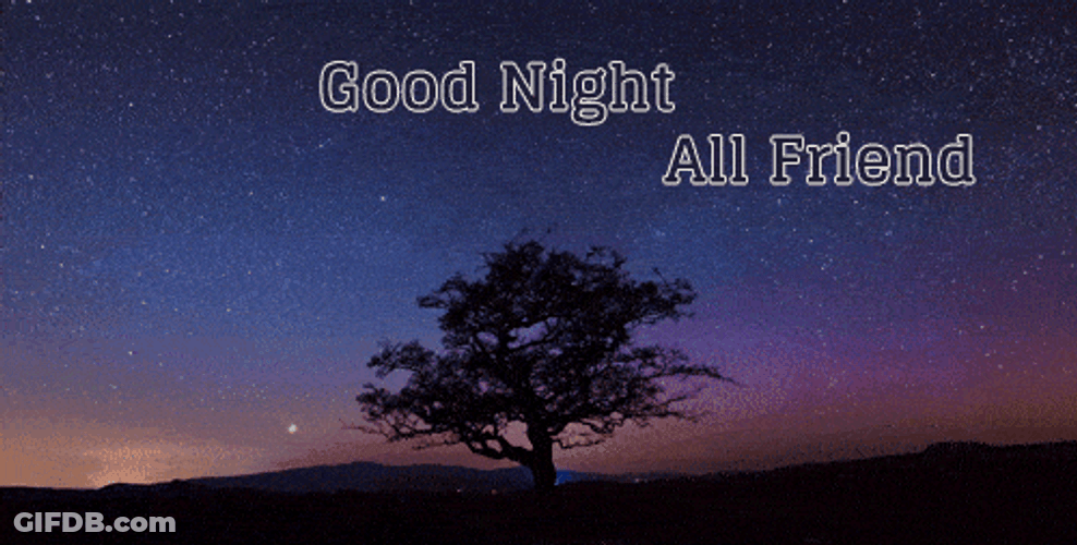 Good Night Friends Starry Night Sky Background GIF