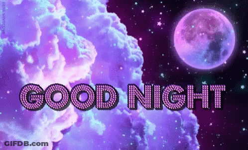 Good Night Full Moon And Clouds GIF
