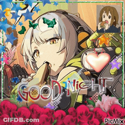 Good Night Girl Eating Banana GIF