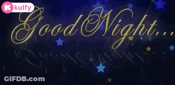 Good Night Gold Text On Dark Blue Background GIF