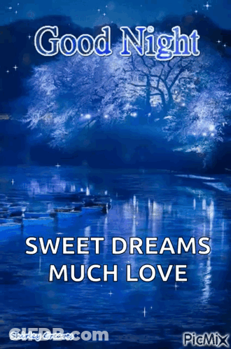 Good Night Graphic With Hearts And Envelopes GIF
