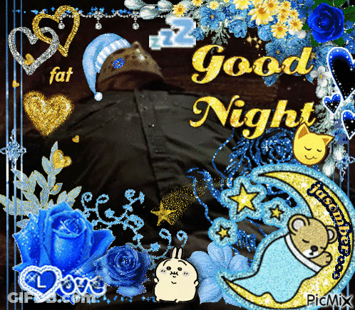 Good Night Greeting Card Sleeping Teddy Bear GIF