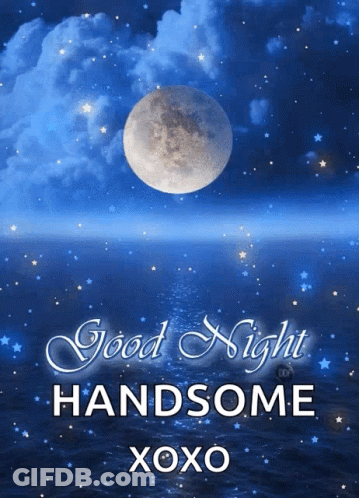 Good Night Handsome Xoxo Card Full Moon GIF