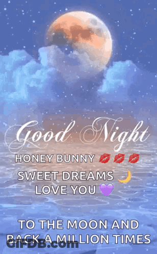 Good Night Honey Bunny Sweet Dreams Love You To The Moon And Back GIF
