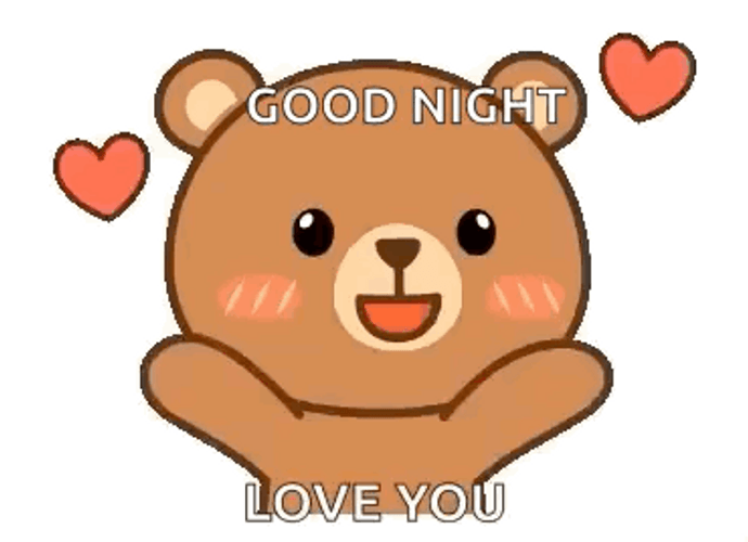 Good Night I Love You Cute Bear GIF