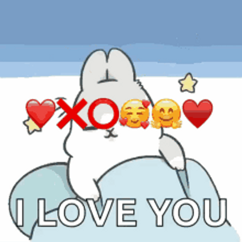 Good Night I Love You Cute Rabbit Xoxo GIF
