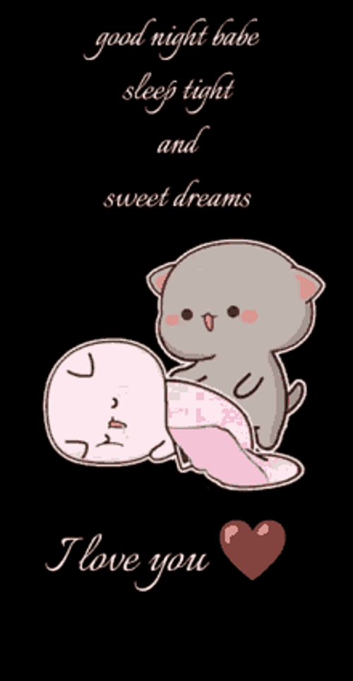Good Night I Love You Peach Cat Sweet GIF