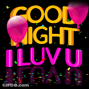 Good Night I Love You Sign With Pink Balloons GIF