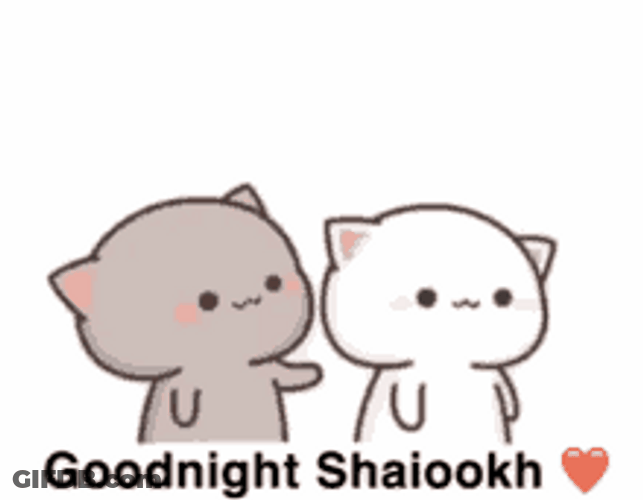 Good Night Kiss Goma And Peach Cat GIF