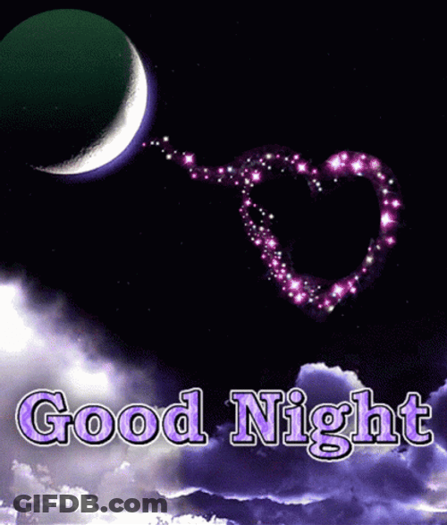 Good Night Love Hearts GIF