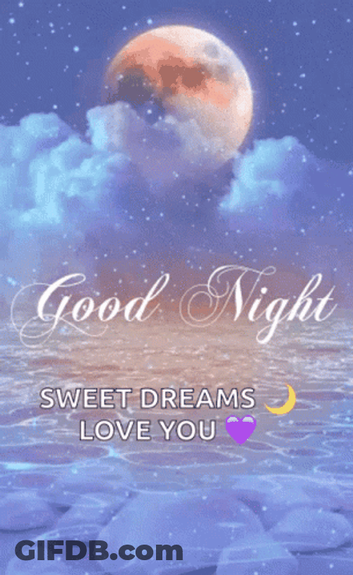Good Night Love You Aesthetic Full Moon Water GIF