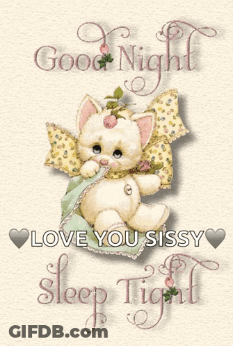 Good Night Love You Sissy Card With Cat GIF