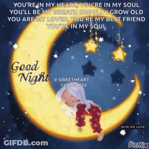 Good Night Moon Animated Stars GIF