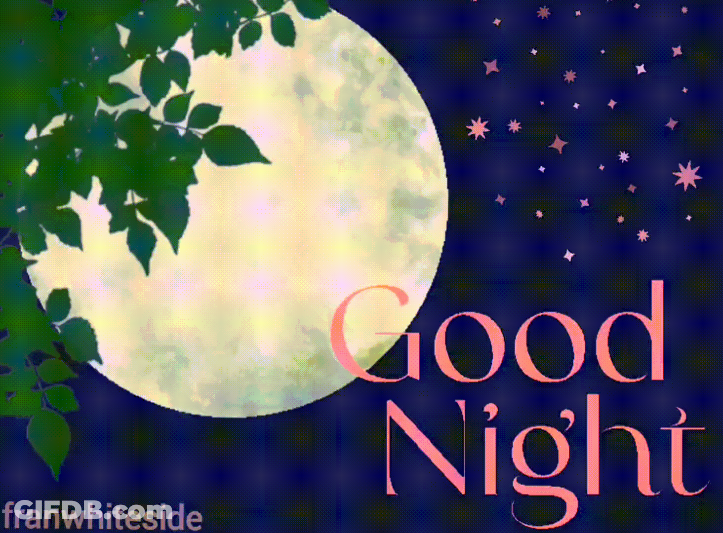 Good Night Moon Through Leaves GIF