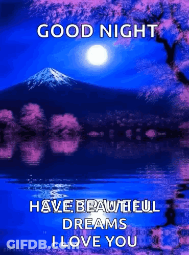 Good Night Mountain Message GIF