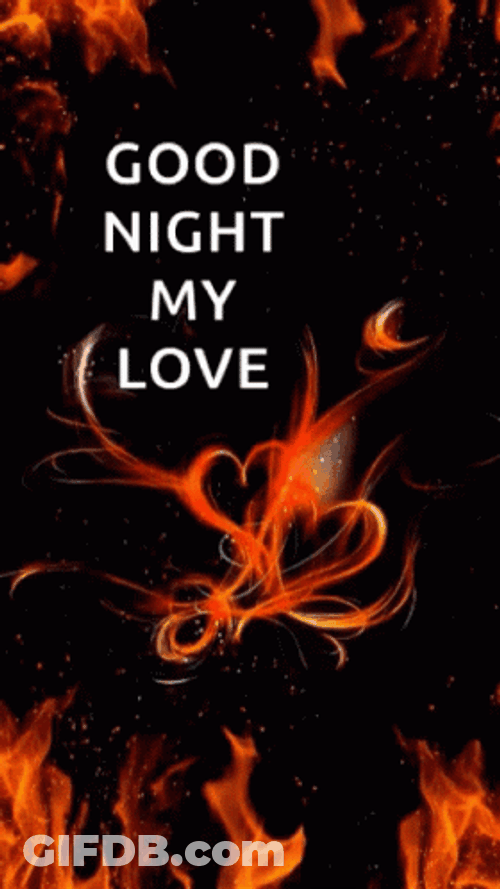 Good Night My Love Blazing Heart Artwork GIF