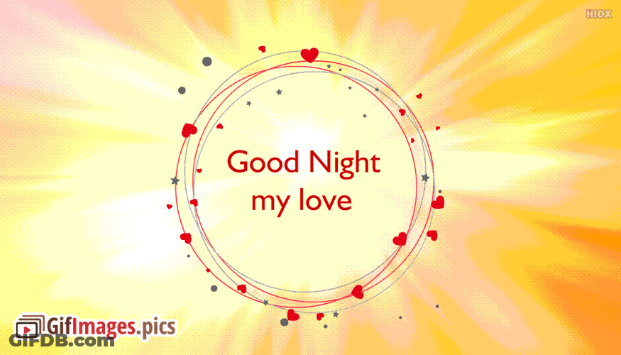 Good Night My Love Heart Circle GIF